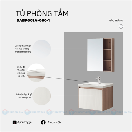 TỦ PHÒNG TẮM HIỆN ĐẠI SABF001A-060-1