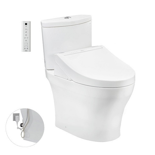 Bàn cầu hai khối kèm nắp rửa điện tử WASHLET dòng C5 - TCF24410AAA (220V)