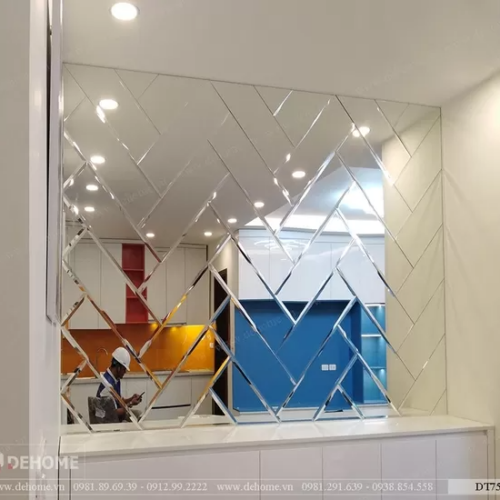 Gương ghép dán tường cho phòng khách DT75