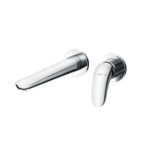 Vòi chậu gật gù nóng lạnh gắn tường LC (2 lỗ)