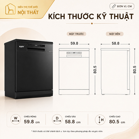 máy rửa chén Kaff KF-SBL775B New Plus