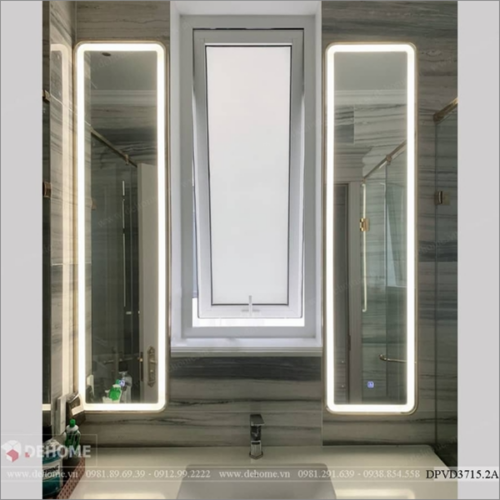 Bộ 2 Gương Phòng Tắm Có Led Khung Mạ Vàng PVD - DPVD3715.2A