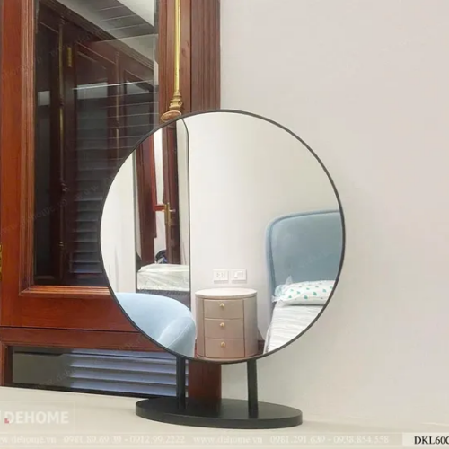 Gương Trang Điểm Khung Sơn Tĩnh Điện Đen Có Chân Đế DKL60C