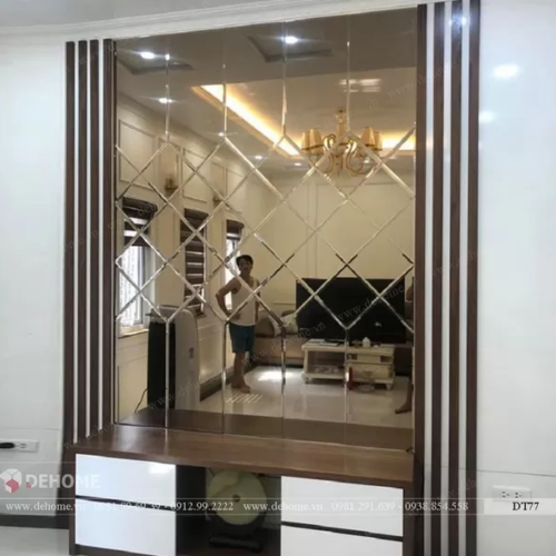 Gương ghép dán tường trang trí phòng khách DT77