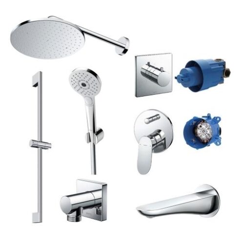 Bộ kết hợp sen âm tường dáng tròn