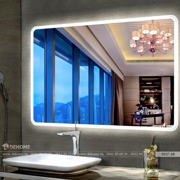 Gương Treo Phòng Tắm Đèn Led Chữ Nhật D127.1F