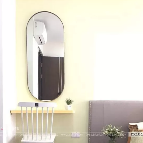 Gương Bàn Trang Điểm Hình Bầu Dục Khung Kim Loại Sơn Tĩnh Điện DKL510.D