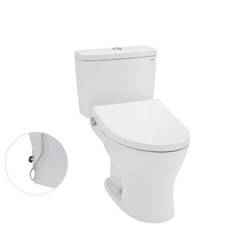 Bàn cầu hai khối, nắp đóng êm kèm vòi rửa TCW1211A