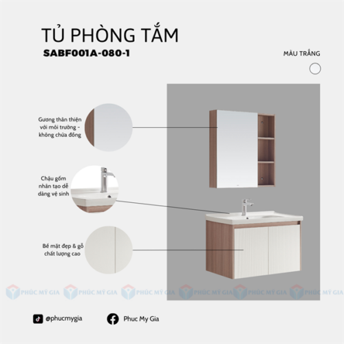 TỦ PHÒNG TẮM HIỆN ĐẠI SABF001A-080-1