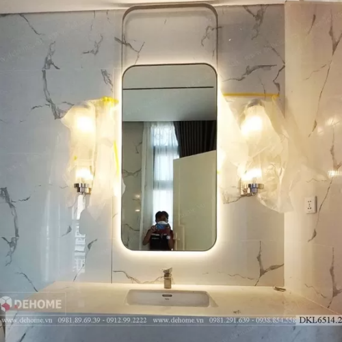 Gương khung sơn tĩnh điện màu đen phòng tắm DKL6514.2A