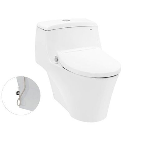 Bàn cầu một khối, nắp đóng êm kèm vòi rửa nước lạnh TCW07S