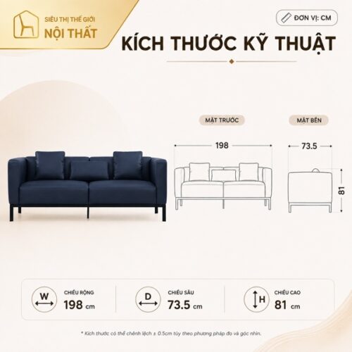 Alternative view of Sofa băng 2 Bliss 4-MS