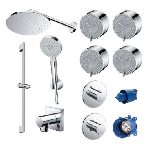 Bộ kết hợp sen âm tường dáng tròn