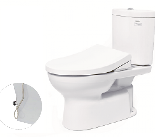 Bàn cầu hai khối, nắp đóng êm kèm vòi rửa nước lạnh TCW1211A