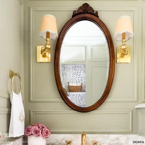 Gương Phòng Tắm Khung Gỗ Cổ Điển DG69A