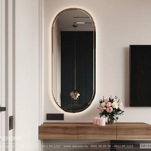 Gương Khung Mạ PVD Bàn Trang Điểm Treo Tường DPVD613.2A