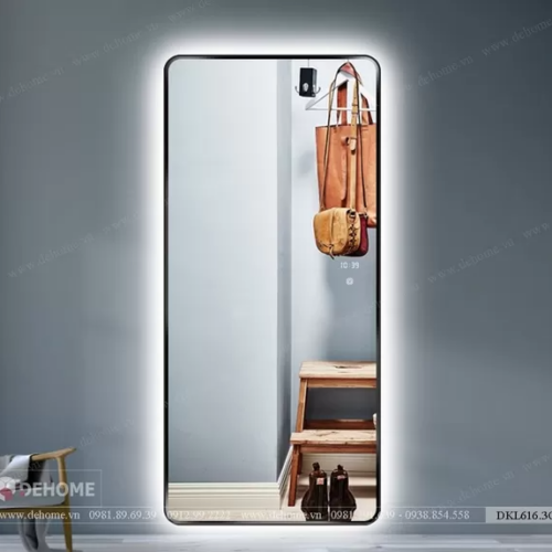Kính soi toàn thân khung sơn tĩnh điện đen có đèn DKL616.3C