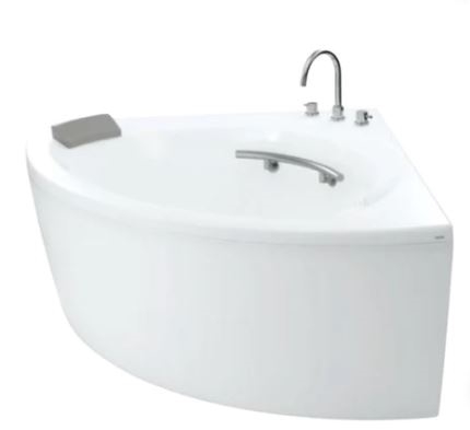 Bồn tắm ngọc trai góc có yếm, xả nhấn
