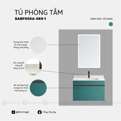 TỦ PHÒNG TẮM HIỆN ĐẠI SABF005A-080-1