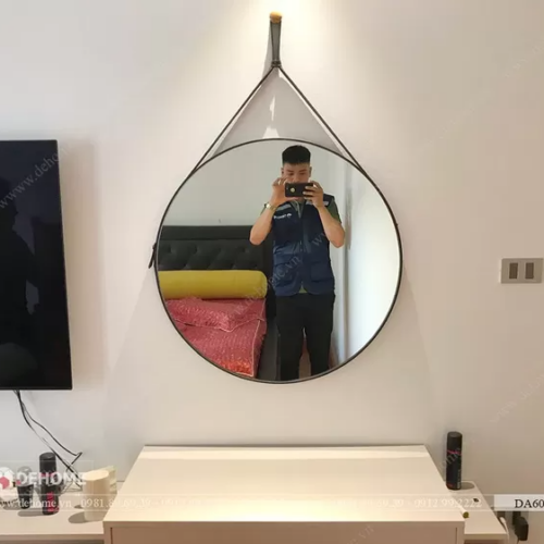 Gương Dây Da Nâu Đen Cao Cấp DA60B