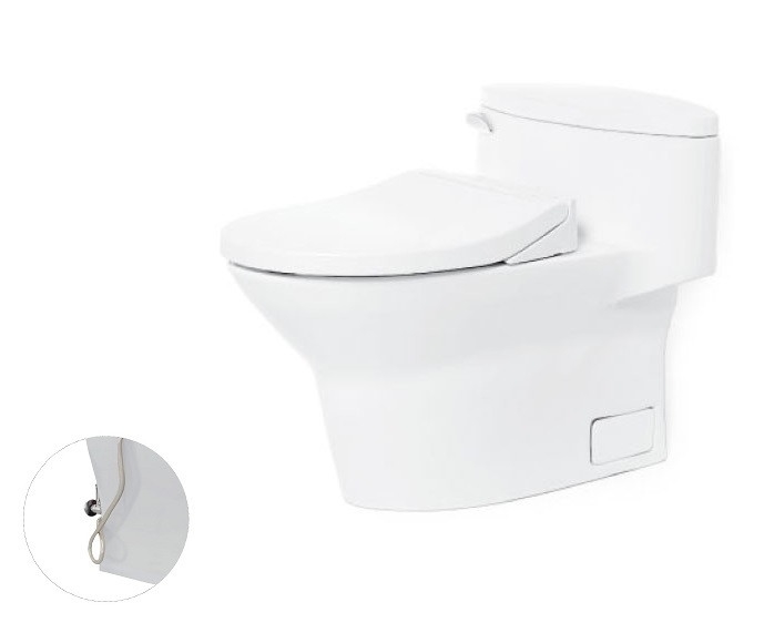 Bàn cầu một khối, nắp đóng êm kèm vòi rửa nước lạnh TCW07S