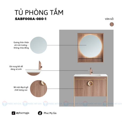 Alternative view of TỦ PHÒNG TẮM HIỆN ĐẠI SABF008A-080-1