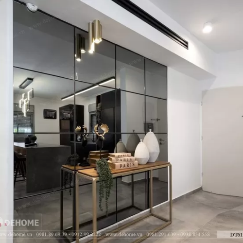 Gương ghép dán tường phòng khách DT61