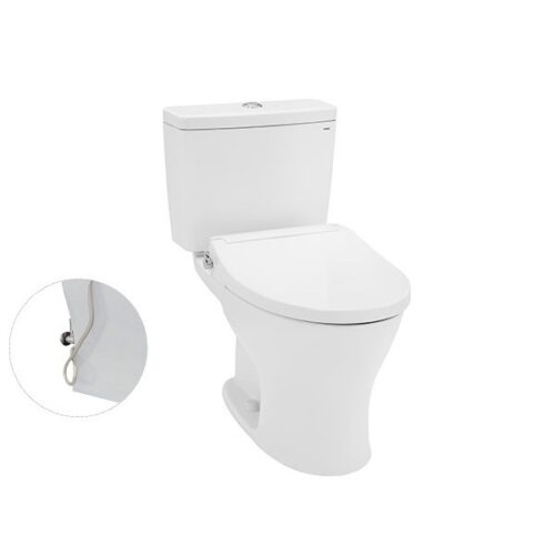 Bàn cầu hai khối, nắp đóng êm kèm vòi rửa nước lạnh TCW07S