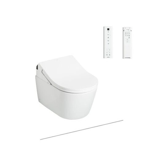 Bàn cầu treo tường dáng chữ D, loại giấu dây - đi kèm nắp rửa điện tử WASHLET dòng RX - TCF795C2Z