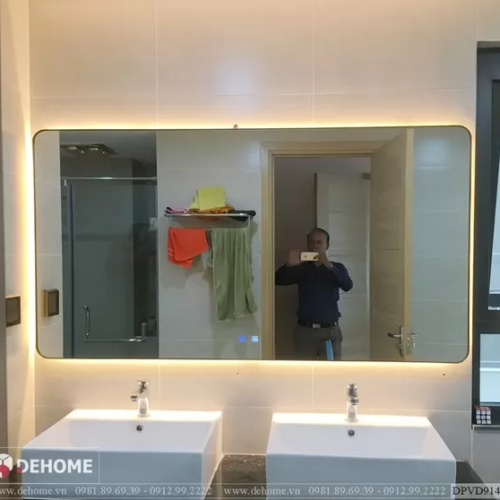 Gương Nhà Tắm Có Đèn Khung Viền Mạ PVD DPVD914.4A