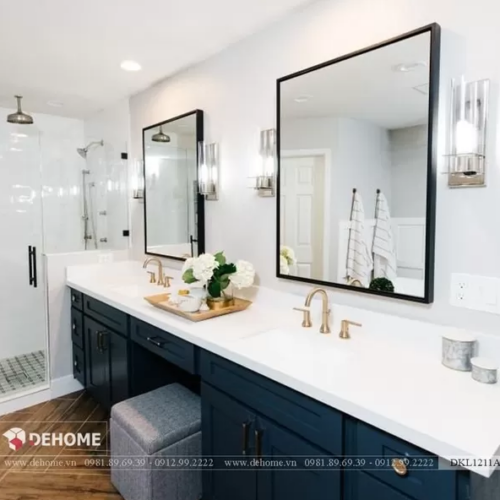 Gương Khung Kim Loại Sơn Tĩnh Điện Màu Đen DKL1211A