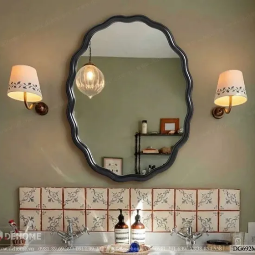 Gương Treo Tường Khung Gỗ Sơn Màu Decor DG692M