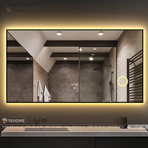 Gương Soi Nhà Tắm Khung Sơn Tĩnh Điện Có Đèn Led DKL127.3A