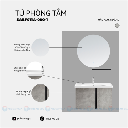 Alternative view of TỦ PHÒNG TẮM HIỆN ĐẠI SABF011A-080-1