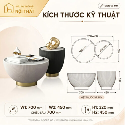 Alternative view of Bàn trà hình bát tròn B21-29