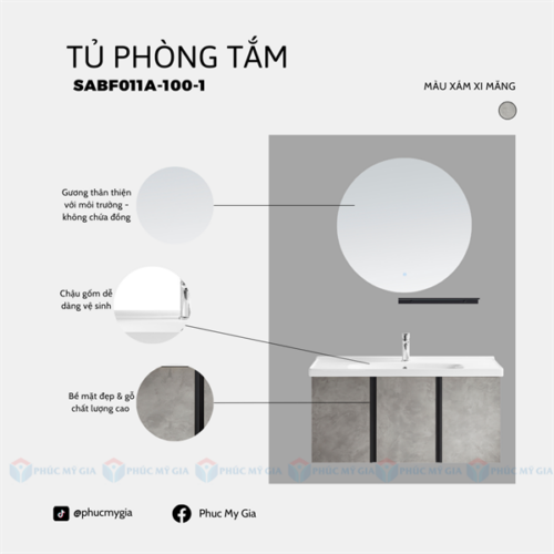 TỦ PHÒNG TẮM HIỆN ĐẠI SABF011A-100-1