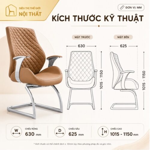 Kích thước ghế giám đốc chân quỳ Cleopatra 2-MV
