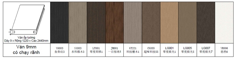 Ván ốp tường 9mm bản lớn