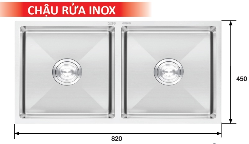 CHẬU RỬA INOX KAFF KF-HM8245BI