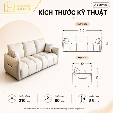 Sofa da 3 chỗ A585
